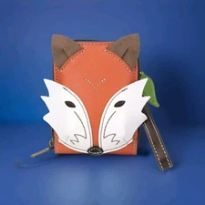 Chala Handbag-Fox Face Zip Around I.D. & C.Card Wallet/Wristlet- RFID Protected