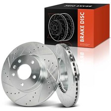 2x Front Left & Right Drilled Brake Rotors for Cadillac ATS 2013-2017 CT4 300mm