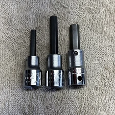 Lot Of 3 Proto 4990 Hex 3/16, 1/4, 5:/16 3/8 Drive Hex Sockets B#5