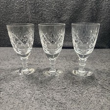 3 X ROYAL DOULTON  " GEORGIAN " Crystal Port/Sherry Glasses 4 3/8" Tall