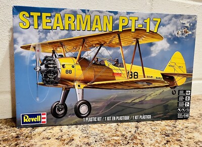 Revell Stearman PT-17 Plastic Model Kit 1:48 Level 5 New In Damaged Box