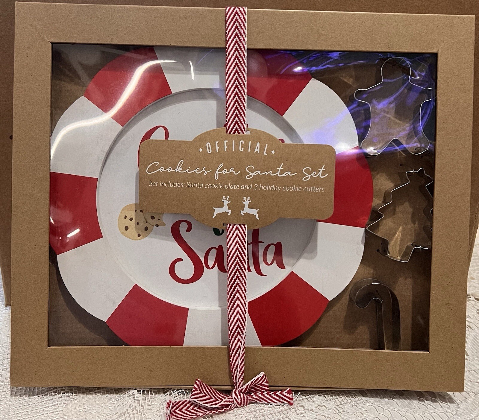 Mud Pie~Cookies For Santa Christmas Cookie Cutters And Plate Set