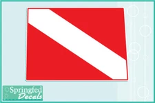 COLORADO Shaped DIVE Flag Vinyl Decal Car Truck Sticker SCUBA Diving Decal