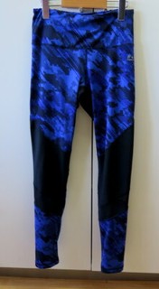 Stylish Black & Blue Print 7/8 Fitness Tights from RBX Size S