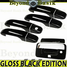 2014-2022 CHEVY Colorado GMC Canyon Crew GLOSS BLACK Door Handle COVERS+Tailgate