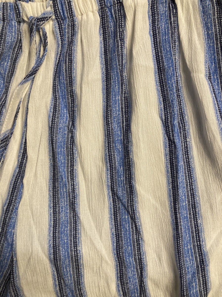 Hawaiian Tropics Beach Coverup- Shorts- Blue And White Stripe