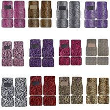 21Brand New 4pcs Set Safari Animal Print Front Rear Car Truck Carpet Floor Mats