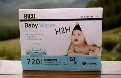 RICO Baby Wipes Unscented Baby wipes 720 wipes Adult Body wipes