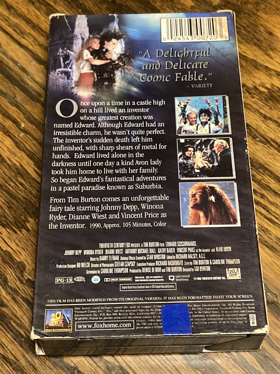 EDWARD SCISSORHANDS VHS (2000) 10th Anniversary Edition Depp Ryder