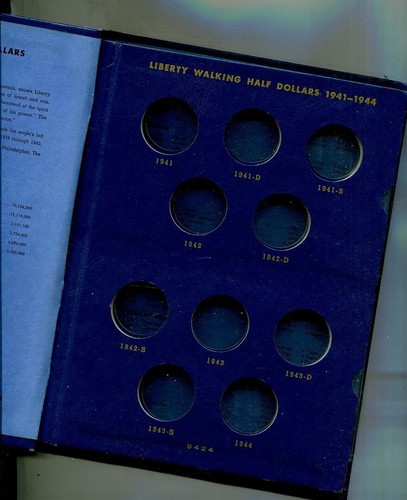 1940 - 1947 WALKING LIBERTY HALF DOLLAR WHITMAN DELUXE ALBUM LOT OF 2