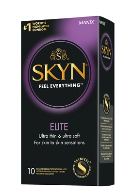 MANIX SKYN Elite Latexfreie Kondome, hauchzarte Präservative 20% dünnere, 10 Stk