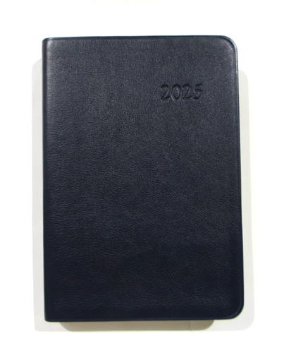 2025 Datebook Daily Journal 8x5" Graphic Image Leather NAVY - Picture 2 of 7