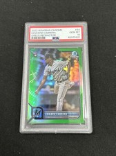 2022 Bowman Chrome Edward Cabrera #44 Green Rookie /99 PSA 10 Marlins