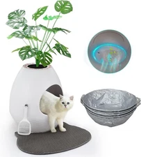 Eggloa6 Hidden Litter Box Plant Cat Litter Box with Smart Odor Removal System