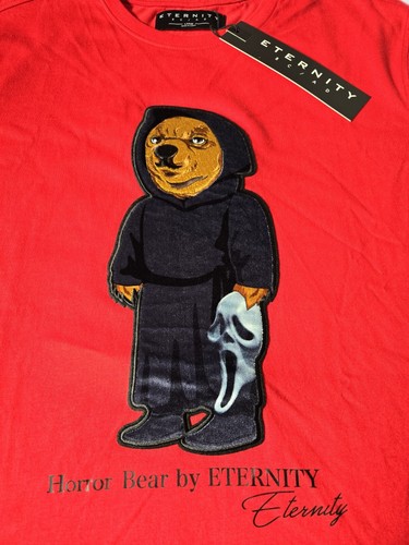 Eternity BC/AD Mens Large Scream Horror Bear Bright Red Short Sleeve T-shirt NEW - Picture 4 of 10
