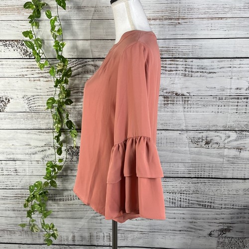 Violet & Claire Bluse Tunika Gr. Small lachs Rüschen Lagenlook Bauern Boho - Bild 7 von 11