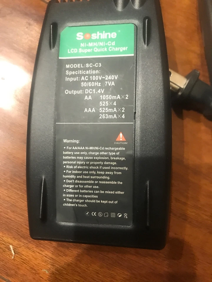 Soshine Ni-Mh/ni-cd Modelo Sc-c3 Lcd Caja Cargador Súper Rápido Z Foto 3 de 3