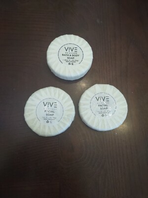 Lot Of 3 Vive Skincare 2 Facial Soaps And 1 Bath & Body Soap