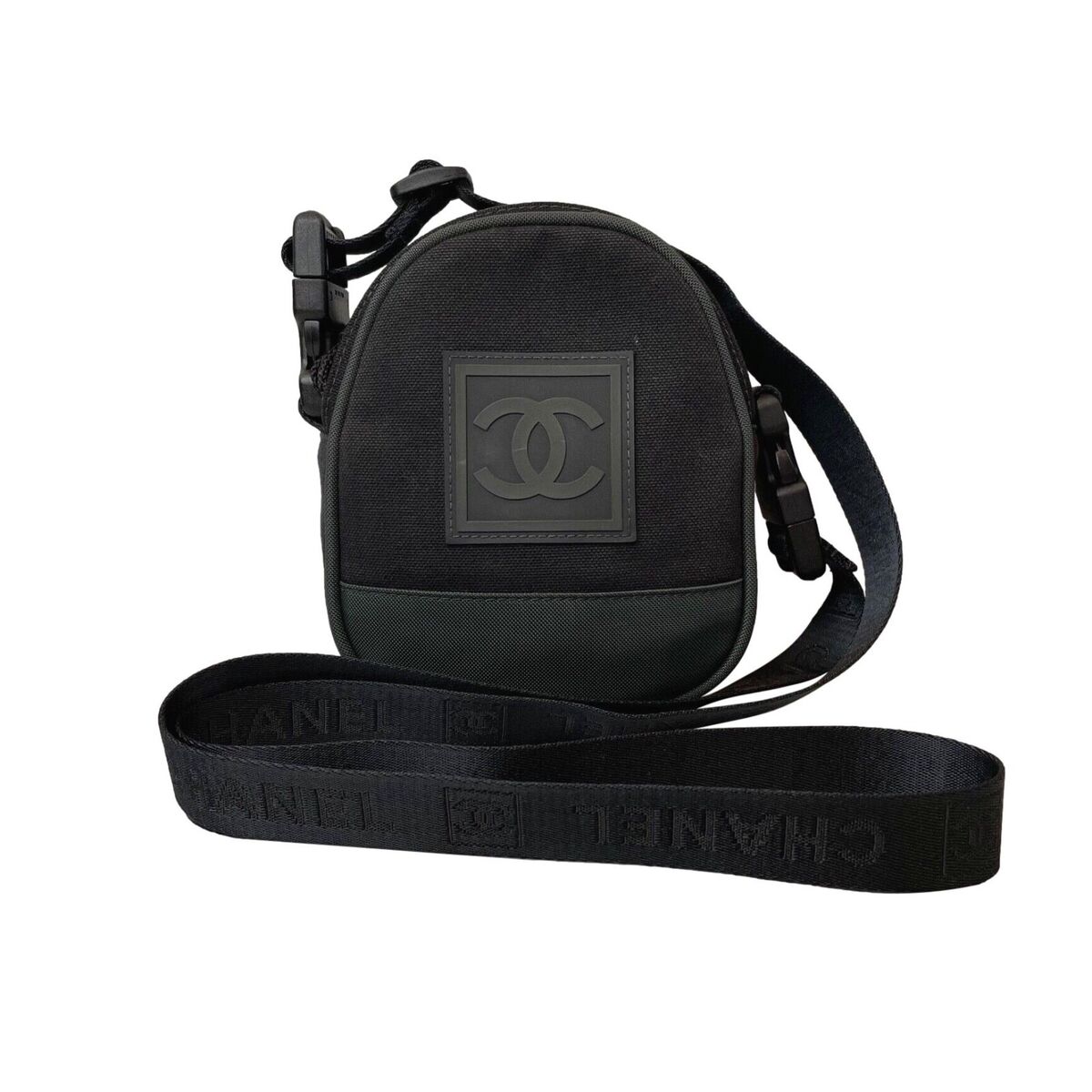 CHANEL Sport Unisex Vintage Green/Black Canvas Logo CHANEL Sport Unisex Vintage Green/Black Canvas Logo