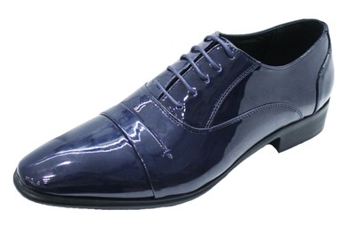 SCARPE UOMO CLASS ELEGANTI BLU LUCIDO VERNICE CALZATURE MAN'S SHOES  CERIMONIA | eBay