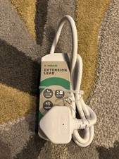 2 Socket,  1m Cable Extension Lead