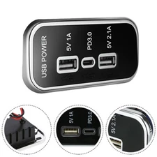 Car Accessories Charger Dual USB Adapter Power Socket Fast Charging Panel Mount