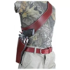ADJUSTABLE LEATHER CHEST RIG GUN HOLSTER WITH AMMO HOLDER SHOULDER STRAP