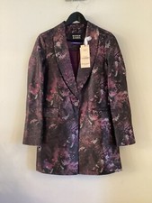 Bnwt Gorgeous Ladies Scotch & Soda Long Length Night Print Blazer Jacket, Uk
