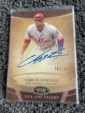 2019 Topps Tier One Talent /240 Carlos Santana #TTA-CS Auto MINT MK24-618