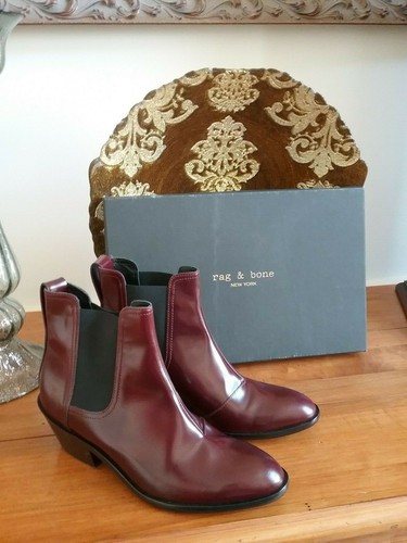 Burgundy Leather Walker Boot Size 