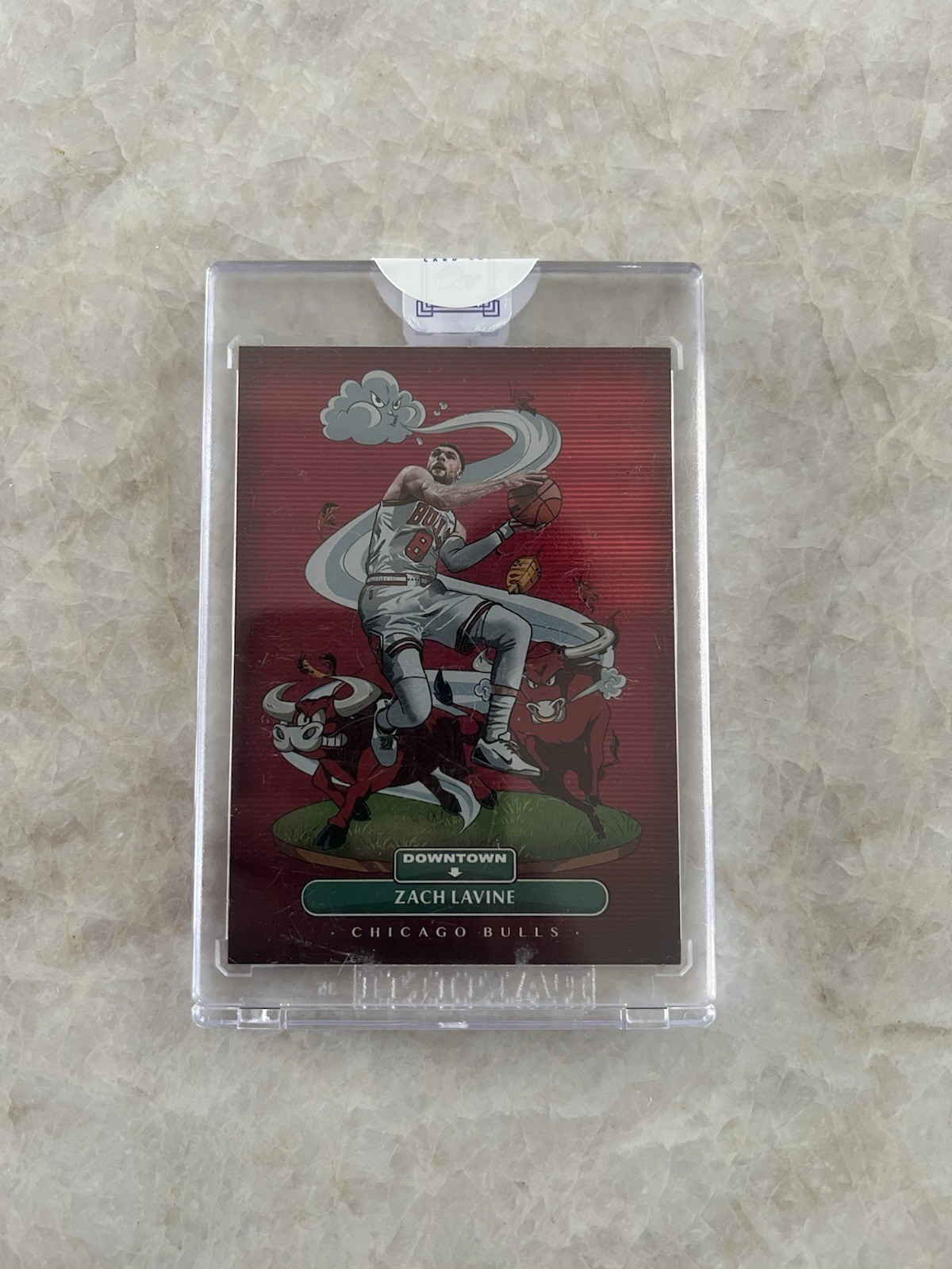 2021-22 Panini One And One Zach Lavine #13 Downtown Case Hit SSP Bulls