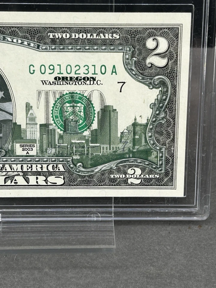 Alabama Uncirculated 2003 A Series Two Dollar Note Color Overlay State Landmark. - Image 4 of 4