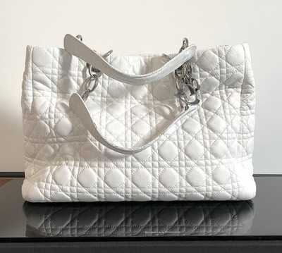 Dior Tasche Shopper Dior Soft Leder weiß mittleres Modell (neu lackiert)
