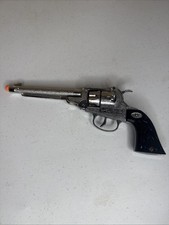 Vintage Hubley Cap Gun 11 1/2" Revolving Cylinder Silver Barrel