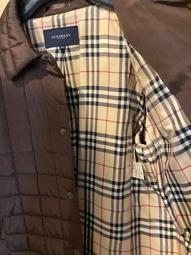 Burberry London Long Coat Brown With Check Pattern Size 40 For Women thumbnail 6