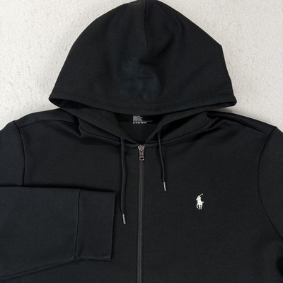 Polo Ralph Lauren Performance Hoodie Mens XL Black Full Zip Fleece Sweatshirt