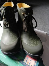 Joules Women Ashby Chelsea Style Ankle Lace-Up Wellies Boots - Khaki - Adult 6
