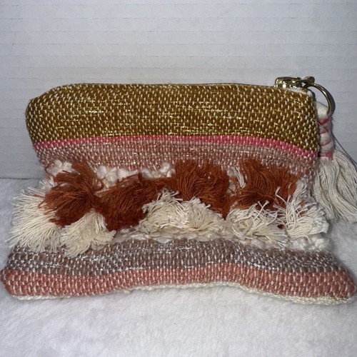 Rare Anthropologie All Roads Coin Pouch: Pom Pom Chenille SOLD OUT