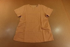 Mandala Womens Size Small Ochre Short Sleeve Notch Neck Scrub Top NWT