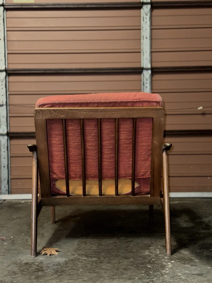 Mid Century Modern Lounge Chair Yugoslavia 1950s 1960s Rare Beechwood Vintage - Image 2 of 4