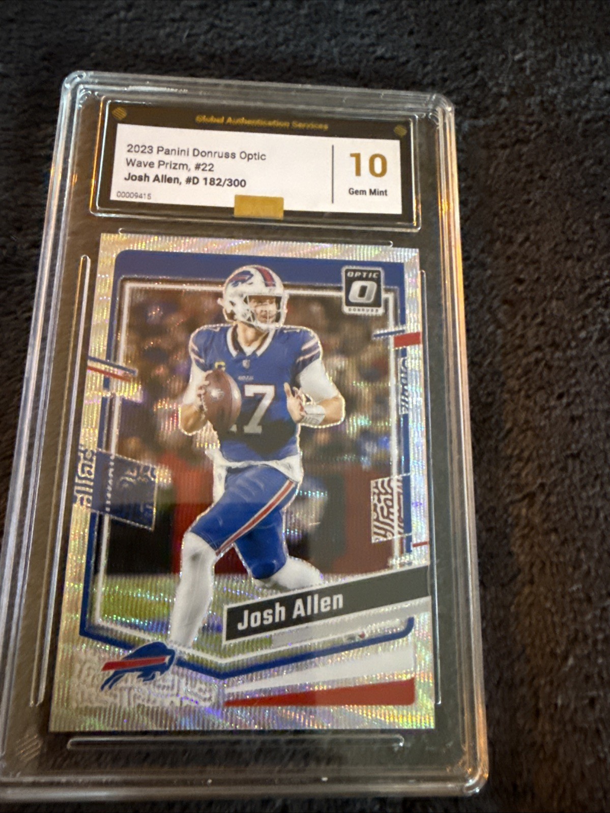 2023 Donruss Optic Josh Allen Wave 182/300 #22 GAS 10 Gem Mint