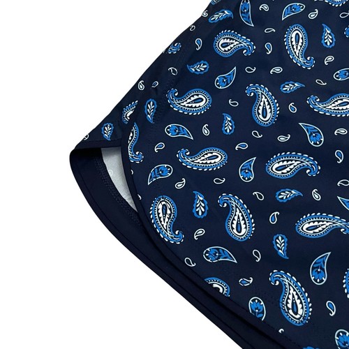 Lands End Women’s Paisley Swim Shorts 18W Navy Blue Lined Beach Vacation Pull On - Picture 2 of 9