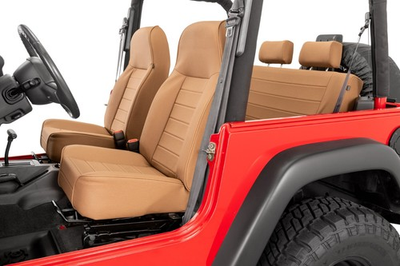 #ad #ad Standard Bucket Seat Pair Tan Vinyl for 76 06 Jeep CJ YJ TJ Pair $449.00