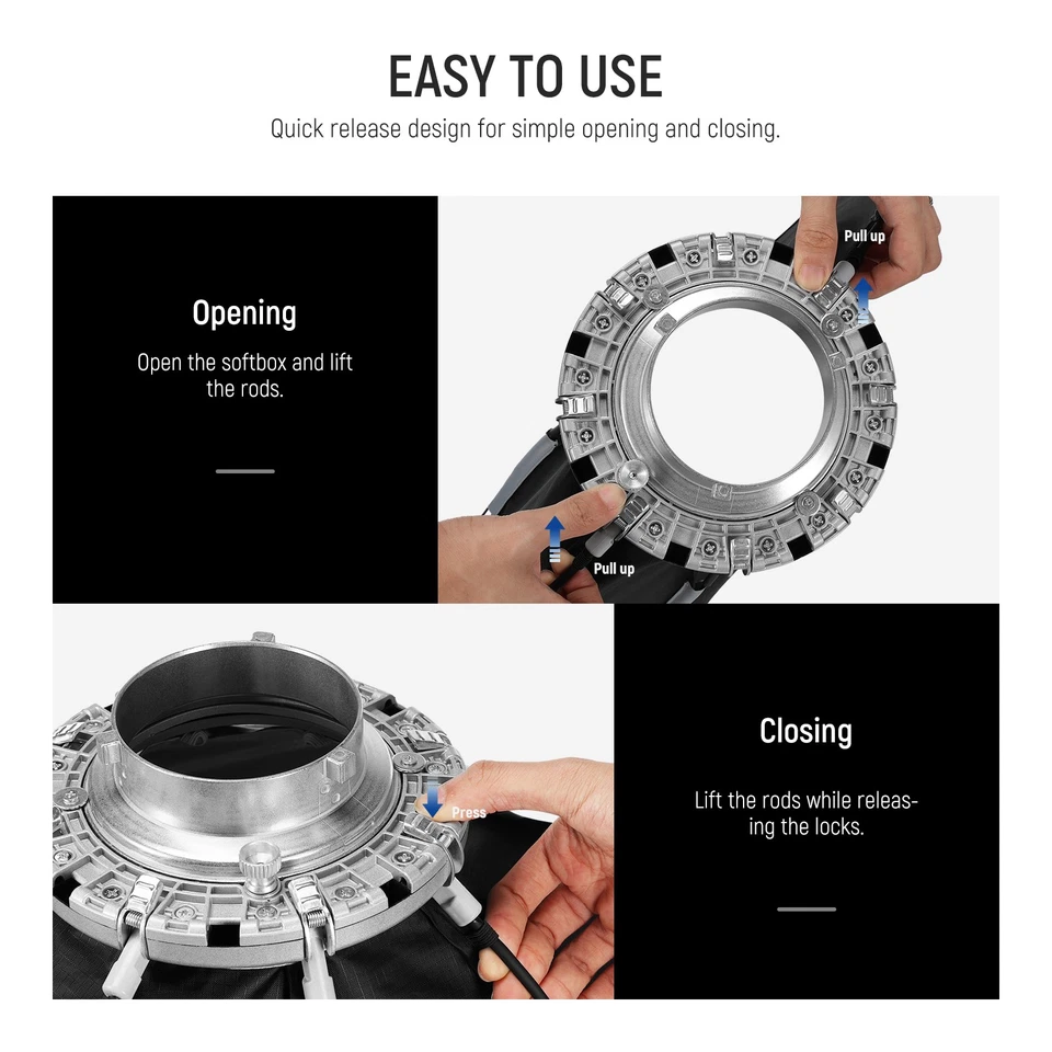 NEEWER NS22PD 22" Octa Softbox - Bowens Mount w/ Grid & Diffuser - Image 2 of 4