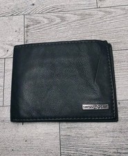 Swiss Gear Black Leather Bi-Fold Wallet Slim Lightweight EDC