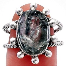 Natural Aquamarine Rough - Brazil 925 Sterling Silver Ring s.7.5 Jewelry R-1268