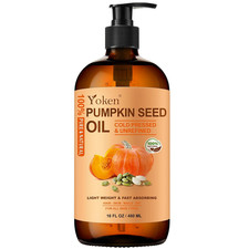 Cold-Pressed Pumpkin Seed Oil for Hair, Glass Bottle, 100 Pure  Natural Carrie