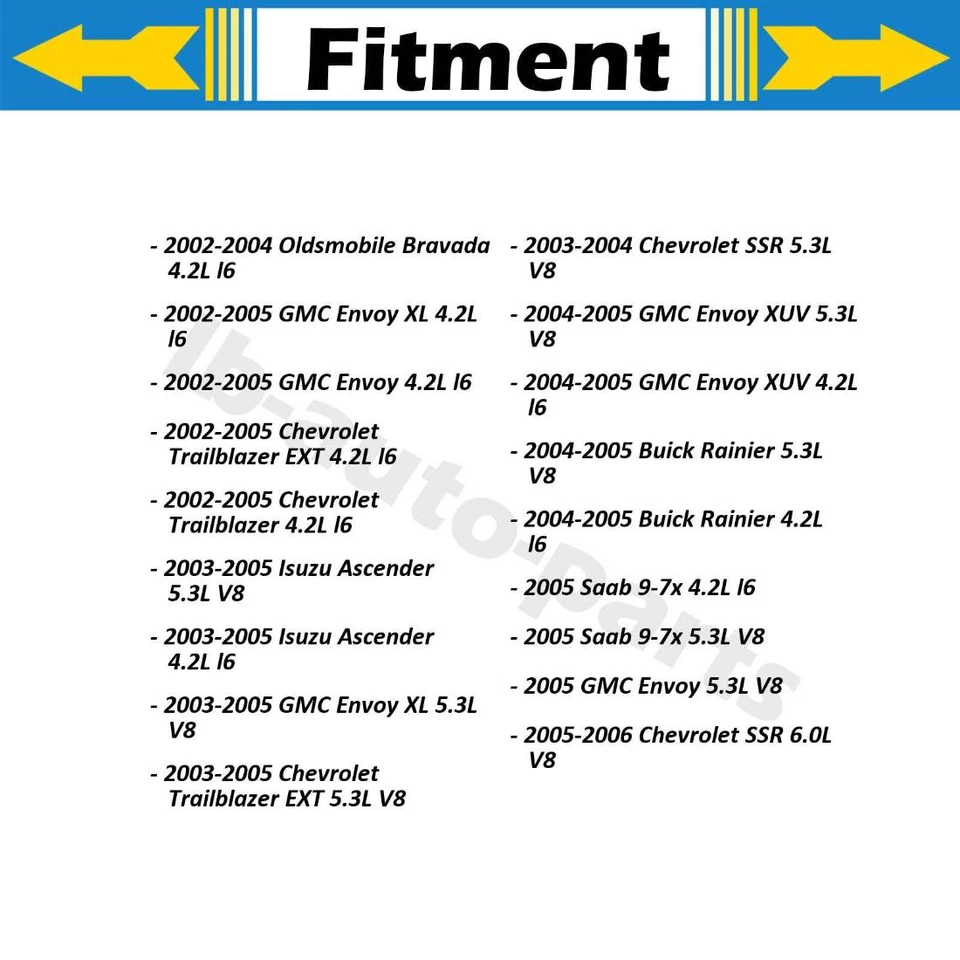 Manguera de freno delantera trasera Sunsong 4 piezas para GMC Envoy XUV 4,2 L 2004-2005 Foto 2 de 4
