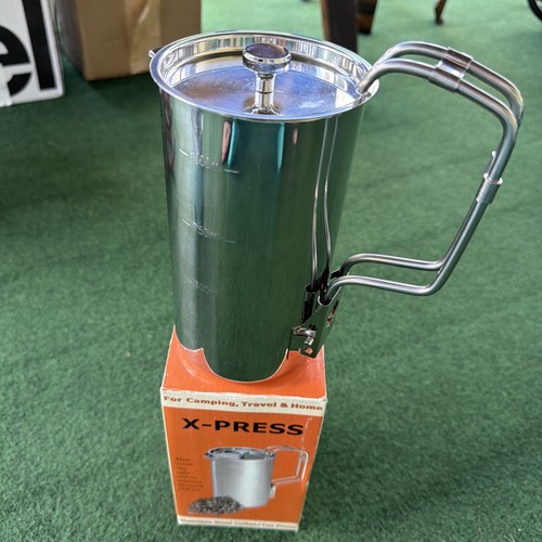 Vintage Rustek French Press Coffee Maker/Stainless Steel/Camping/Excellent Cond