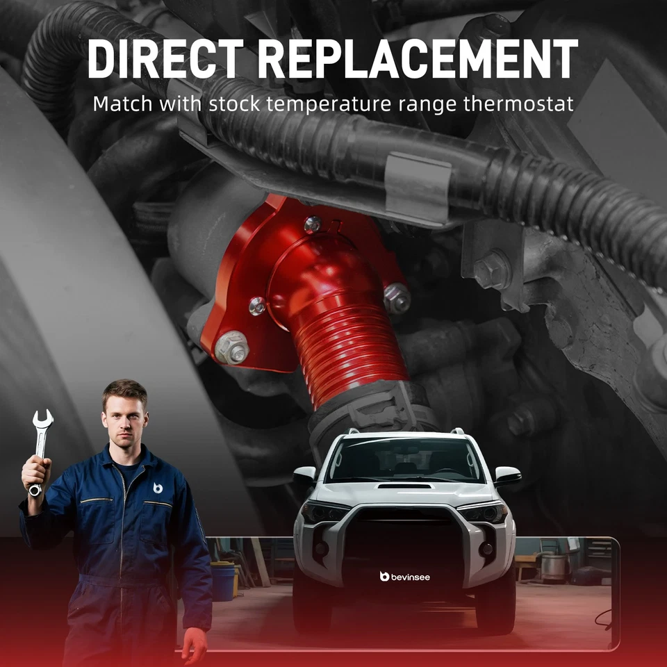 Entrada de agua con termostato para Toyota FJ Cruiser Base TRD edición especial 07-14 Foto 4 de 4